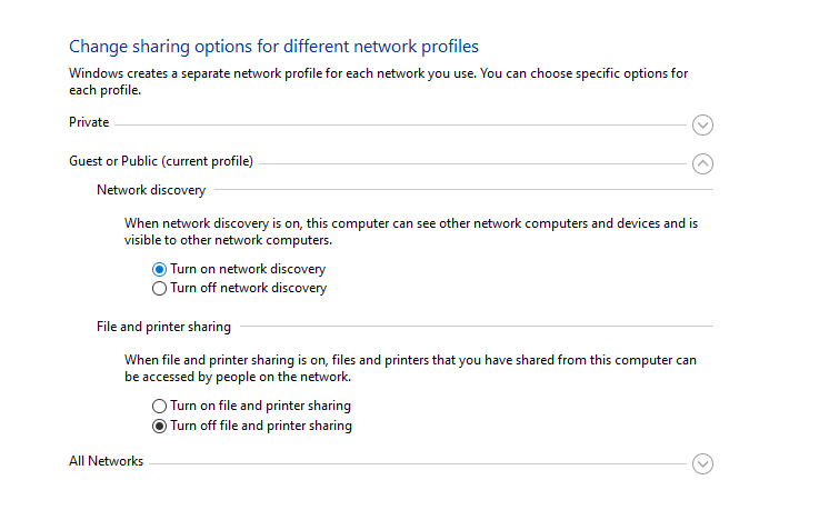 Check the Network Used Check the Network Used