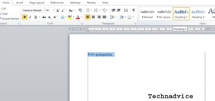 Create Automatic Table of contents