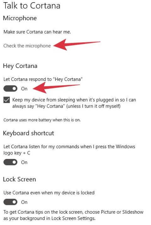 Activate the “hey Cortana” feature to be able to use voice commands Activate the “hey Cortana” feature to be able to use voice commands