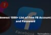 1000+ Newest Free Facebook Accounts and Password