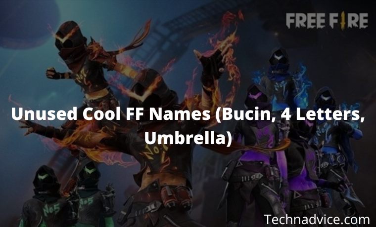 9051+ Unused Cool FF Names (Bucin, 4 Letters, Umbrella)