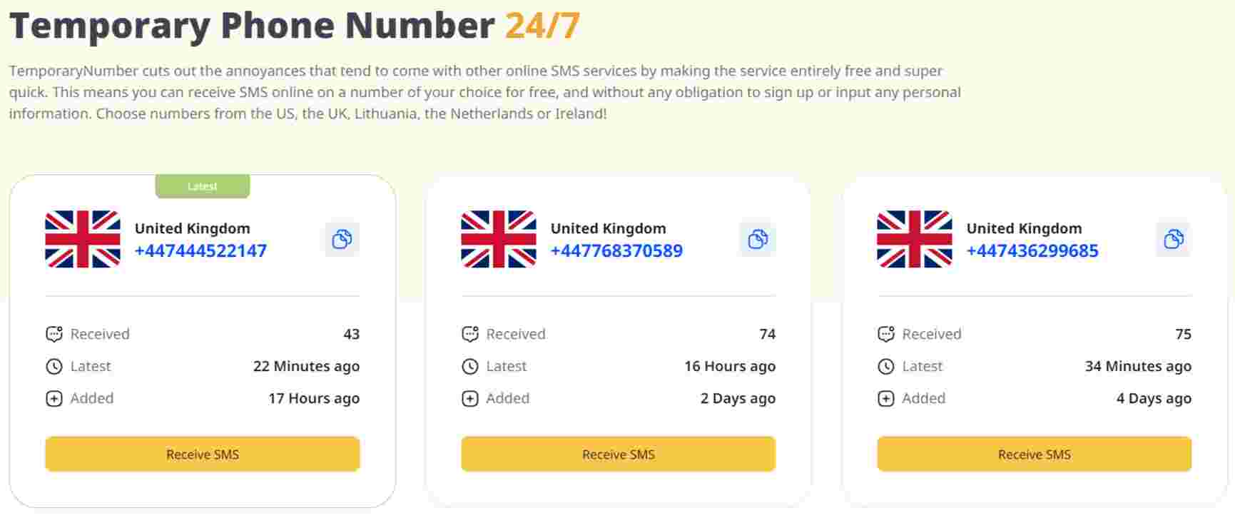 TemporaryNumber TemporaryNumber